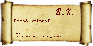Bacsó Kristóf névjegykártya