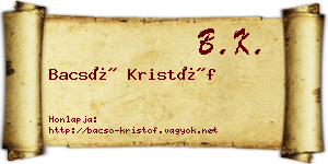 Bacsó Kristóf névjegykártya
