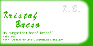 kristof bacso business card
