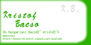 kristof bacso business card